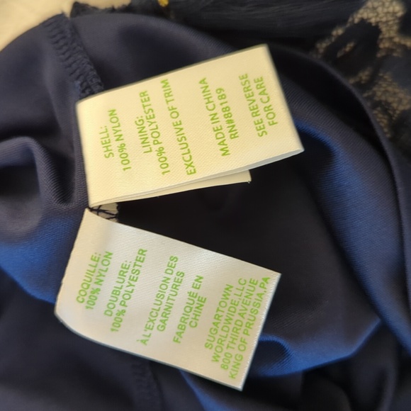 Lilly Pulitzer Adria Dress Navy Blue Mesh Stripe Tassel, XS - Picture 4 of 6